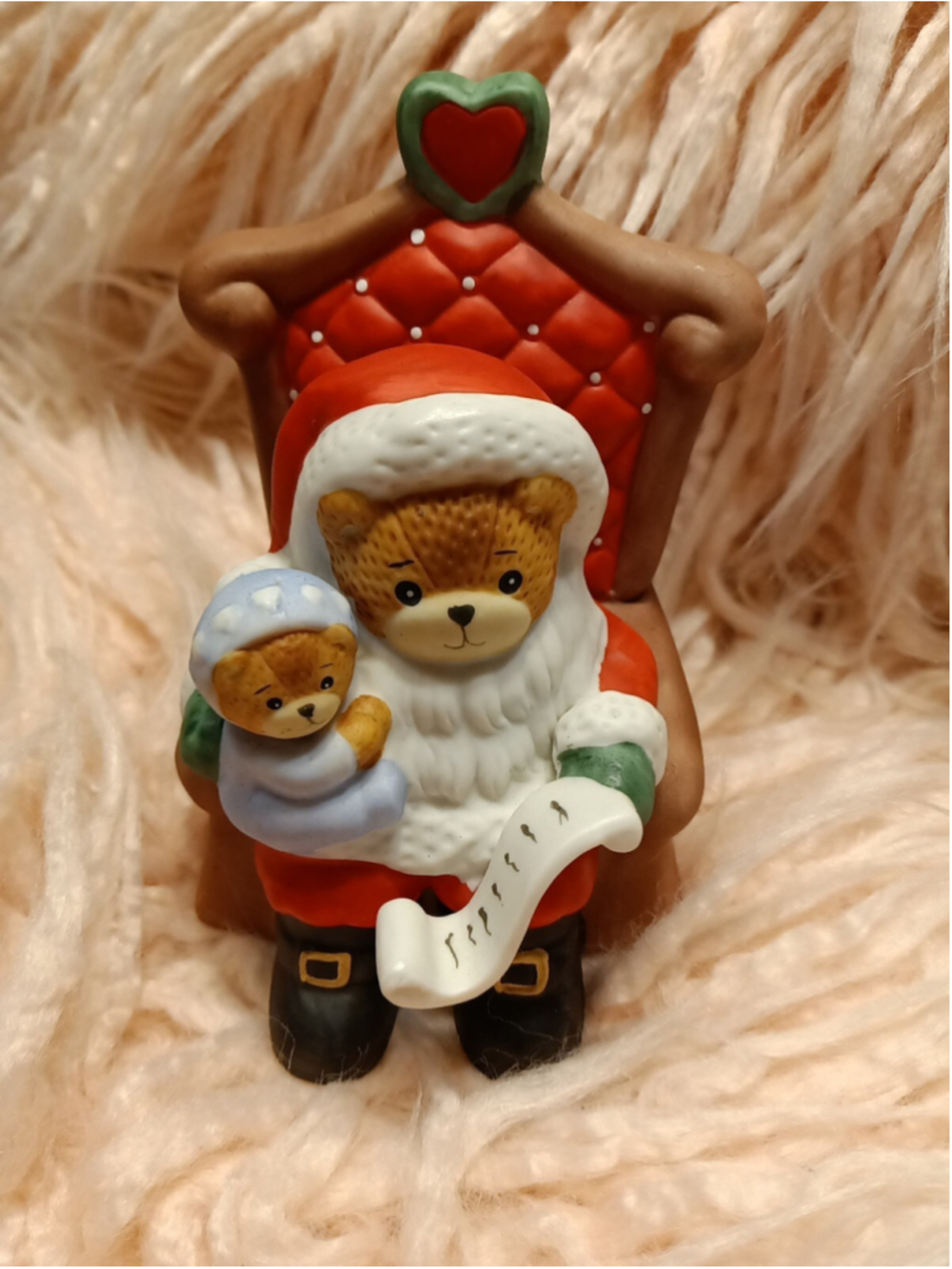 LUCY & ME 1986 Here Comes Santa Claus  Music Box Santa List & Child Lucy Rigg